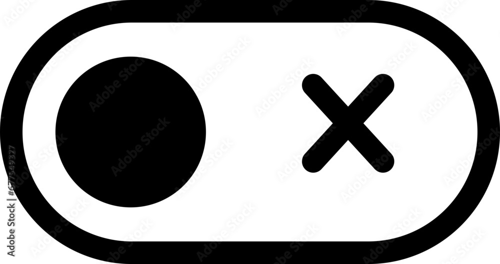 Poster black off toggle switch button icon. switch toggle button off element. close and inactive vector ico
