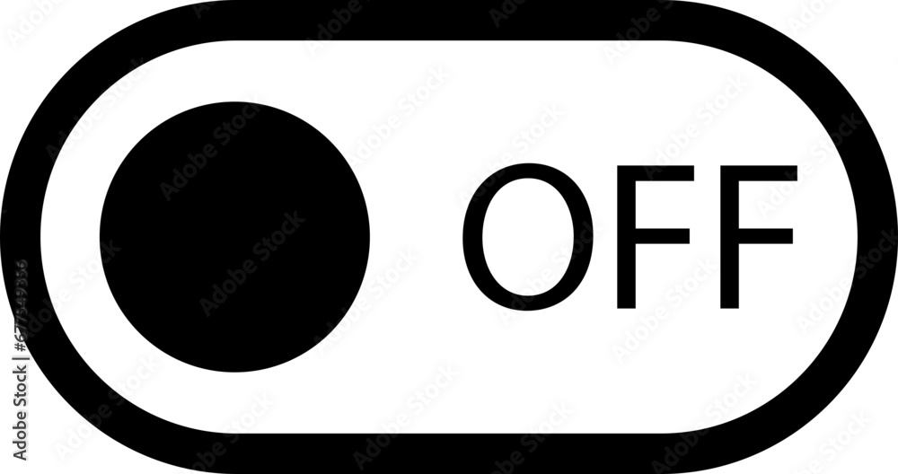 Poster black off toggle switch button icon. switch toggle button off element. close and inactive vector ico