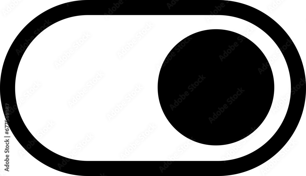 Poster black on toggle switch button icon. switch toggle button on element. open and active vector icon. ma