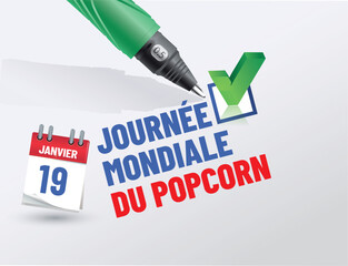 journée mondiale du popcorn / pop-corn le 19 janvier