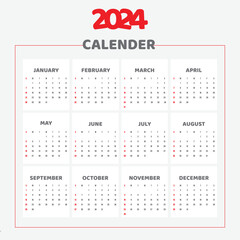Creative Calender Design for 2024 year Vector