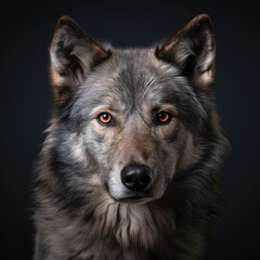 Naklejka na ściany i meble portrait of a black wolf