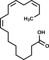 Alpha-linolenic acid structural formula, vector illustration