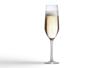 Isolated Champagne Flute On White Background