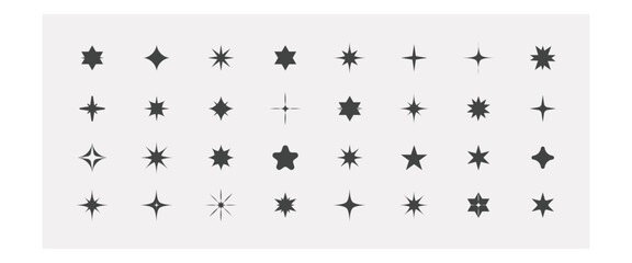 Collection of different sparkles icons.