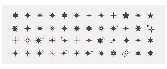 Collection of different sparkles icons.