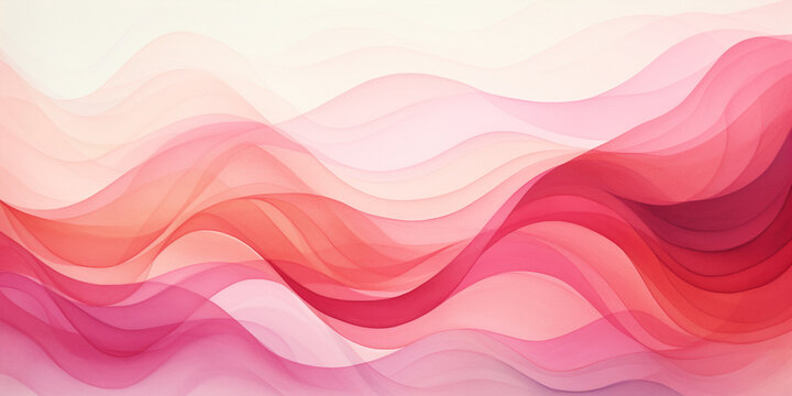 abstract background pink and red waves on white background