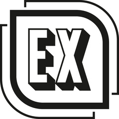 EX Letter Monogram Logo Design