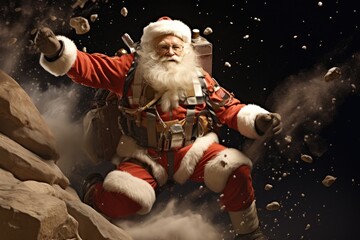 Santa Claus In Space - obrazy, fototapety, plakaty