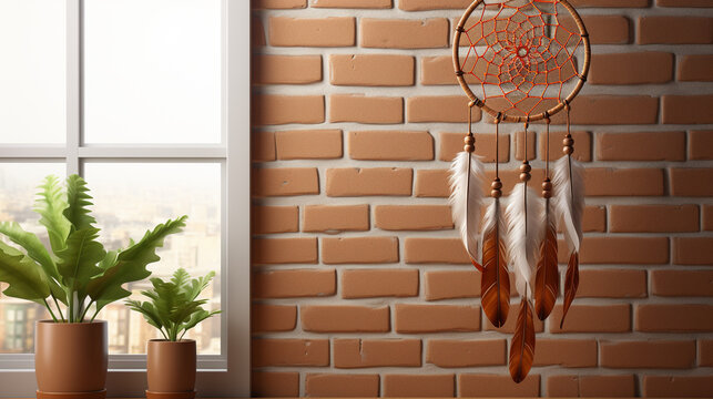 window in a brick wall HD 8K wallpaper Stock Photographic Image