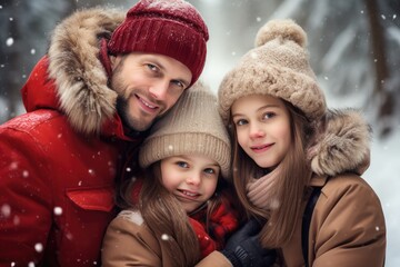 Obraz premium Family Winter Background For Holiday Celebration