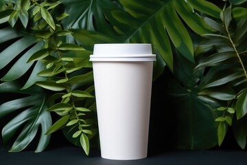 White blank paper takeaway coffee cup for mock up