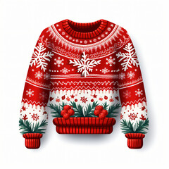 Ugly Christmas Sweater Clipart isolated on white background