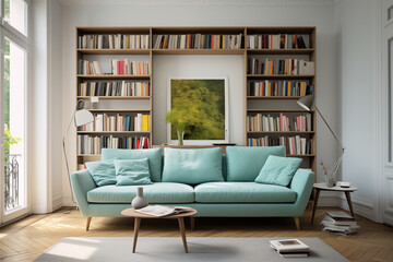 modern living room with sofa, Generative AI 