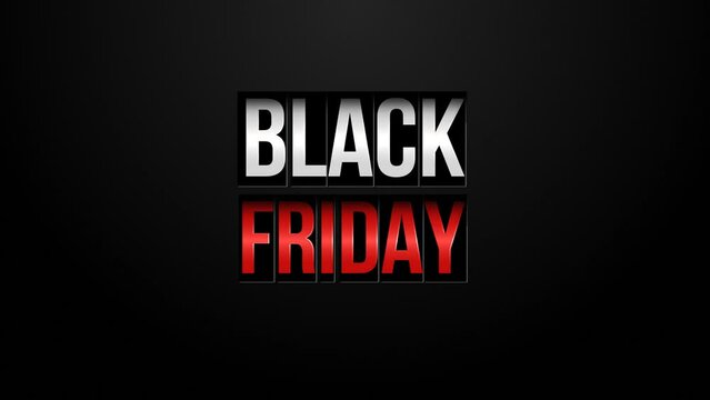  Black Friday text rolling animation for retail and business promotion 4K
