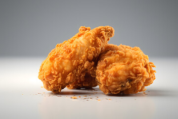 Crispy Fried chicken pieces isolated on background