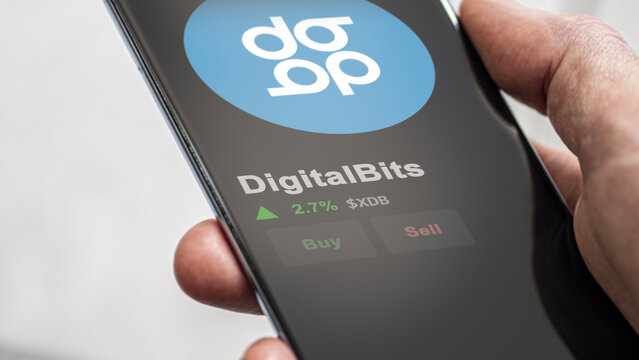 November 13th 2023. An investor analyzing the price of DigitalBits, the crypto $XDB broke out above the limit on an exchange, XDB climbs above the price in the run.