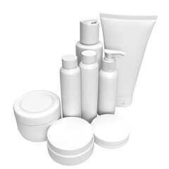 The Cosmetics Package for beauty or skin care concept 3d rendering.