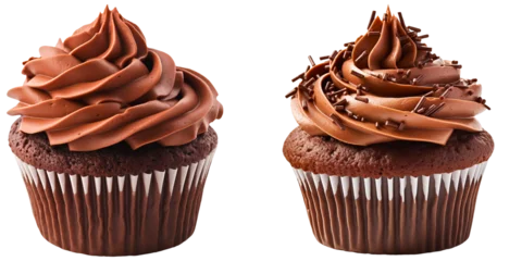 Raamstickers Chocolate cupcake on a transparent background © PJang