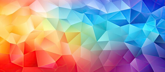 Obraz premium The abstract background design inspired by geometric shapes creates a creative and colorful digital artwork with a textured pattern vibrant colors and the use of light resulting in a visual