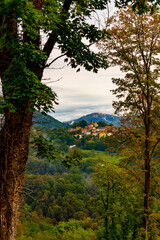 Alpine Village Breno with Mountain View in Ticino, Switzerland.