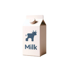 &Mu;ilk carton box isolated on white transparent background, PNG