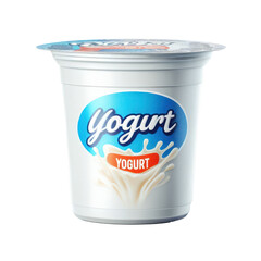 Fototapeta na wymiar Dairy yoghurt cup package isolated on white transparent background, PNG