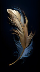 Background with gold feather