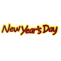 New year's day word art