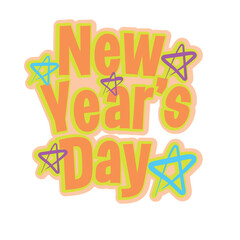 New year's day word art