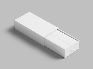 isometric White Blank Gift Box 3D Mockup in Grey Background