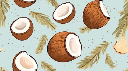 A coconut seemless pattern background
