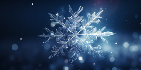 Fototapeta na wymiar blue winter landscape background with snowflakes.