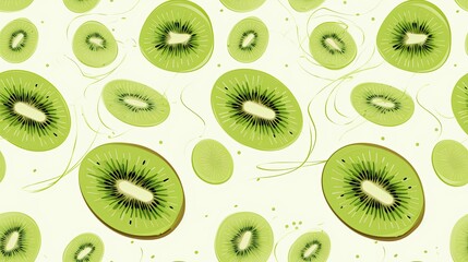 Fototapeta premium kiwi fruit seamless pattern