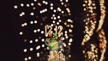 The Day 12  in December  for promotion of offer marketing concept.3d rendering