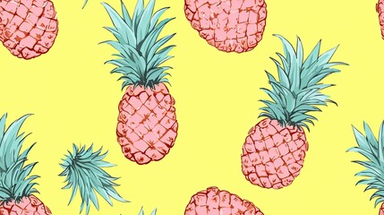 A colour of seemless pattern of pineapple