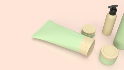 The Cosmetics Package for beauty or skin care concept 3d rendering.