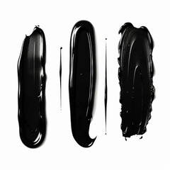 Black lipstick smear on white background. Element for beauty cosmetic design.