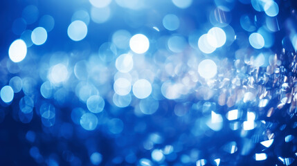 Blurred blue glitter bokeh background