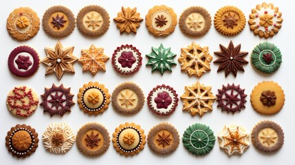 Fototapeta premium A set of chirstmas cookie isolate on white background