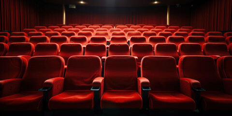 Unoccupied seats in a movie theater