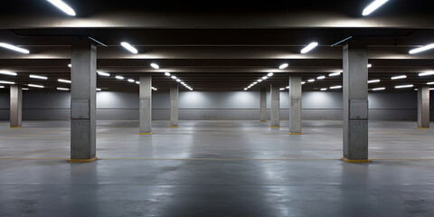 An empty structure designed for parking vehicles