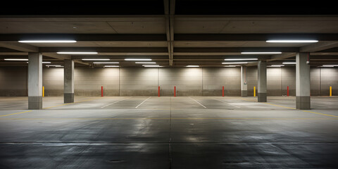 An empty structure designed for parking vehicles - obrazy, fototapety, plakaty