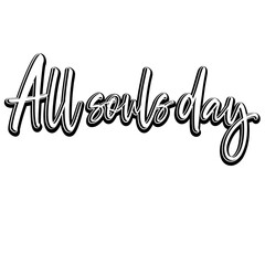 All souls day word art silhouette