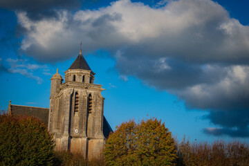 Fototapeta na wymiar France, Charente-Martime, Lonzac Church,in Cognac Vineyards, Petite Champagne, High quality photo