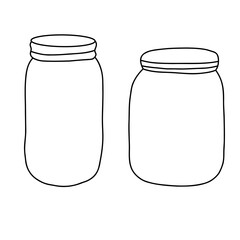 Hand drawn of glass bottle outline, vector illustration.