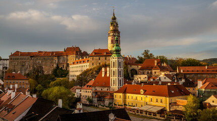 Fototapeta na wymiar Panorama view of Cesky Krumlov