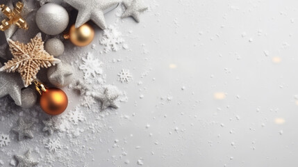 Christmas atmosphere background with copy space top view