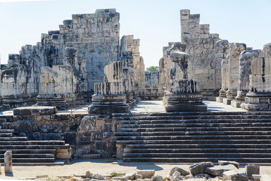 Ruins of Pronaos of Great Temple of Apollo at Didyma, Turkey