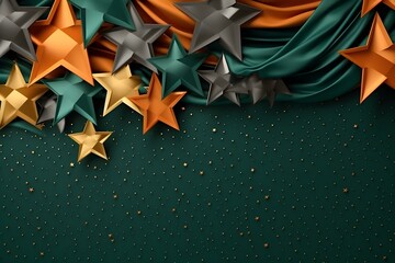 Christmas stars garland background